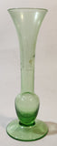 Vintage Berry Plant Etched Green Glass 6" Tall Bud Vase