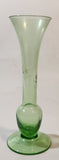 Vintage Berry Plant Etched Green Glass 6" Tall Bud Vase