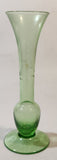 Vintage Berry Plant Etched Green Glass 6" Tall Bud Vase