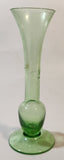 Vintage Berry Plant Etched Green Glass 6" Tall Bud Vase