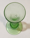Vintage Berry Plant Etched Green Glass 6" Tall Bud Vase