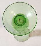 Vintage Berry Plant Etched Green Glass 6" Tall Bud Vase