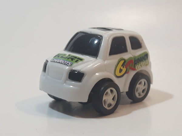 Kurt Chariots #6 Power Racing White Pull Back Plastic Toy Car Vehicle