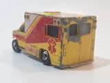 1998 Matchbox To The Rescue 1996 Ford Ambulance Yellow Die Cast Toy Car Vehicle