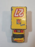 1998 Matchbox To The Rescue 1996 Ford Ambulance Yellow Die Cast Toy Car Vehicle