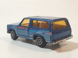Vintage 1980s Yatming No. 1064 Laser Blazer Blue Die Cast Toy Car Vehicle with Opening Doors