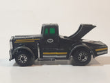 1983 Matchbox Kenworth Semi Truck Bandag Bandit Black Die Cast Toy Car Vehicle Made in Macau