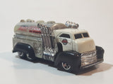 2009 Hot Wheels Fast Gassin Fuel Truck White with Chrome Tank Die Cast Toy Car Vehicle