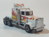 1983 Hot Wheels Long Shot Semi Tractor Truck Rig Pennzoil #1 White Die Cast Car Vehicle