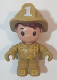 Chap Mei Tiny Kiddom Tan Firefighter #1 Brown 2 5/8" Toy Figure