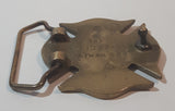 Vintage 1970s BBB FD Fire Department Solid Brass Belt Buckle 883 Taiwan
