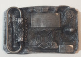 Vintage 1985 Siskiyou Fire Truck and Horse Drawn Wagon Fire Truck Belt Buckle
