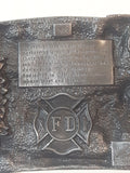 Vintage 1985 Siskiyou Fire Truck and Horse Drawn Wagon Fire Truck Belt Buckle