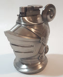Vintage Medieval Knight Helmet Shaped Heavy Metal Table Top Gas Lighter with Inner Storage