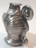 Vintage Medieval Knight Helmet Shaped Heavy Metal Table Top Gas Lighter with Inner Storage