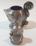 Vintage Medieval Knight Helmet Shaped Heavy Metal Table Top Gas Lighter with Inner Storage