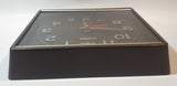 Vintage Topps Quartz Glass Face Brown Bordered Square Wall Clock