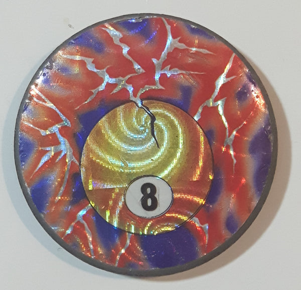 Pool Billiards Snooker Orange 8 Ball with Lightning Heavy Metal Caps Pog Slammer