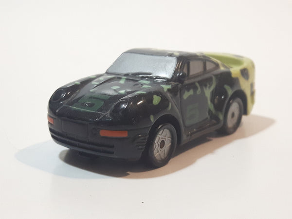 1990 Galoob Micro Machines Porsche 959 #5 Black and Yellow 2 1/2" Long Die Cast Toy Car Vehicle