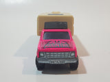 Vintage Majorette Camping Car Truck Pink and 5th Wheel Trailer Camping Car Deluxe Cream White Die Cast Toy Car Vehicle Set No. 278 & No. 313 1/60 Scale