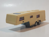 Vintage Majorette Camping Car Truck Pink and 5th Wheel Trailer Camping Car Deluxe Cream White Die Cast Toy Car Vehicle Set No. 278 & No. 313 1/60 Scale