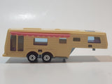 Vintage Majorette Camping Car Truck Pink and 5th Wheel Trailer Camping Car Deluxe Cream White Die Cast Toy Car Vehicle Set No. 278 & No. 313 1/60 Scale