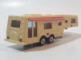 Vintage Majorette Camping Car Truck Pink and 5th Wheel Trailer Camping Car Deluxe Cream White Die Cast Toy Car Vehicle Set No. 278 & No. 313 1/60 Scale