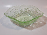 Vintage Lime Green Pressed Glass Serving Dish