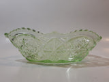 Vintage Lime Green Pressed Glass Serving Dish