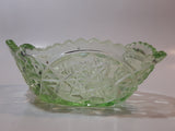 Vintage Lime Green Pressed Glass Serving Dish