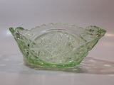 Vintage Lime Green Pressed Glass Serving Dish