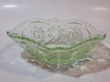 Vintage Lime Green Pressed Glass Serving Dish