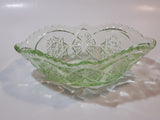 Vintage Lime Green Pressed Glass Serving Dish