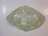 Vintage Lime Green Pressed Glass Serving Dish
