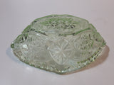 Vintage Lime Green Pressed Glass Serving Dish