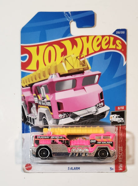 2022 Hot Wheels HW Rescue 5 Alarm Fire Truck Pink Die Cast Toy Car Vehicle New in Package