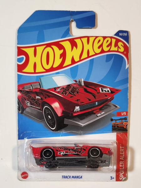 2022 Hot Wheels Spoiler Alert Track Manga Red Die Cast Toy Car Vehicle New in Package