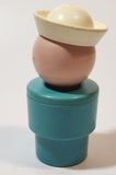 Vintage 1974 Fisher Price Jumbo Little People Blue Sailor 3 3/4" Tall Plastic Toy Figure