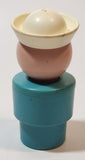 Vintage 1974 Fisher Price Jumbo Little People Blue Sailor 3 3/4" Tall Plastic Toy Figure