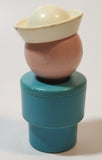 Vintage 1974 Fisher Price Jumbo Little People Blue Sailor 3 3/4" Tall Plastic Toy Figure