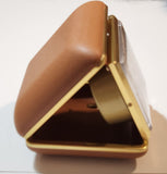 Vintage Seth Thomas Brown Cased Travel Pocket Wind Up Alarm Clock