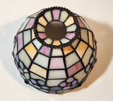 Partylite Hydrangea Flower Themed Stained Glass 10 1/4" Tall Tea Light Candle Holder Lamp