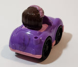 2013 Fisher Price Little People Wheelies Girl in Purple and Pink Car Plastic Toy Vehicle