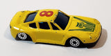 Unknown Brand Porsche 959 #8 Yellow Die Cast Toy Car Vehicle