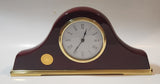 Coral Canada Wide Rosewood Cased Gold Plated Base Advertising Mantel Clock