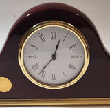 Coral Canada Wide Rosewood Cased Gold Plated Base Advertising Mantel Clock