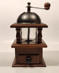 Vintage Giftcraft Glass, Wood, and Metal Coffee Grinder