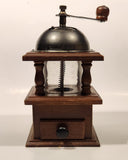 Vintage Giftcraft Glass, Wood, and Metal Coffee Grinder
