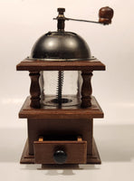 Vintage Giftcraft Glass, Wood, and Metal Coffee Grinder