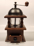 Vintage Giftcraft Glass, Wood, and Metal Coffee Grinder